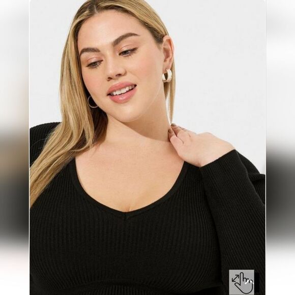 TORRID BLACK FITTED PULLOVER SWEATER PLUS SIZE 3X - Picture 3 of 15